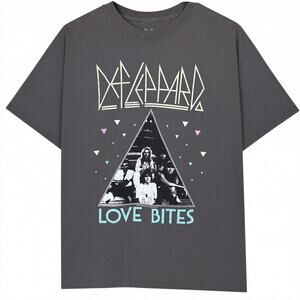 Def Leppard Love Bites Band Graphic Crew Neck Shirt Vinyl Icons Size Medium
